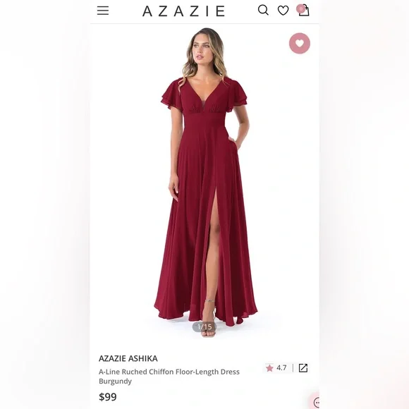 azazie burgundy bridesmaid dresses Azazie A-Line One-Shoulder Floor-Length Chiffon Bridesmaid Dresses